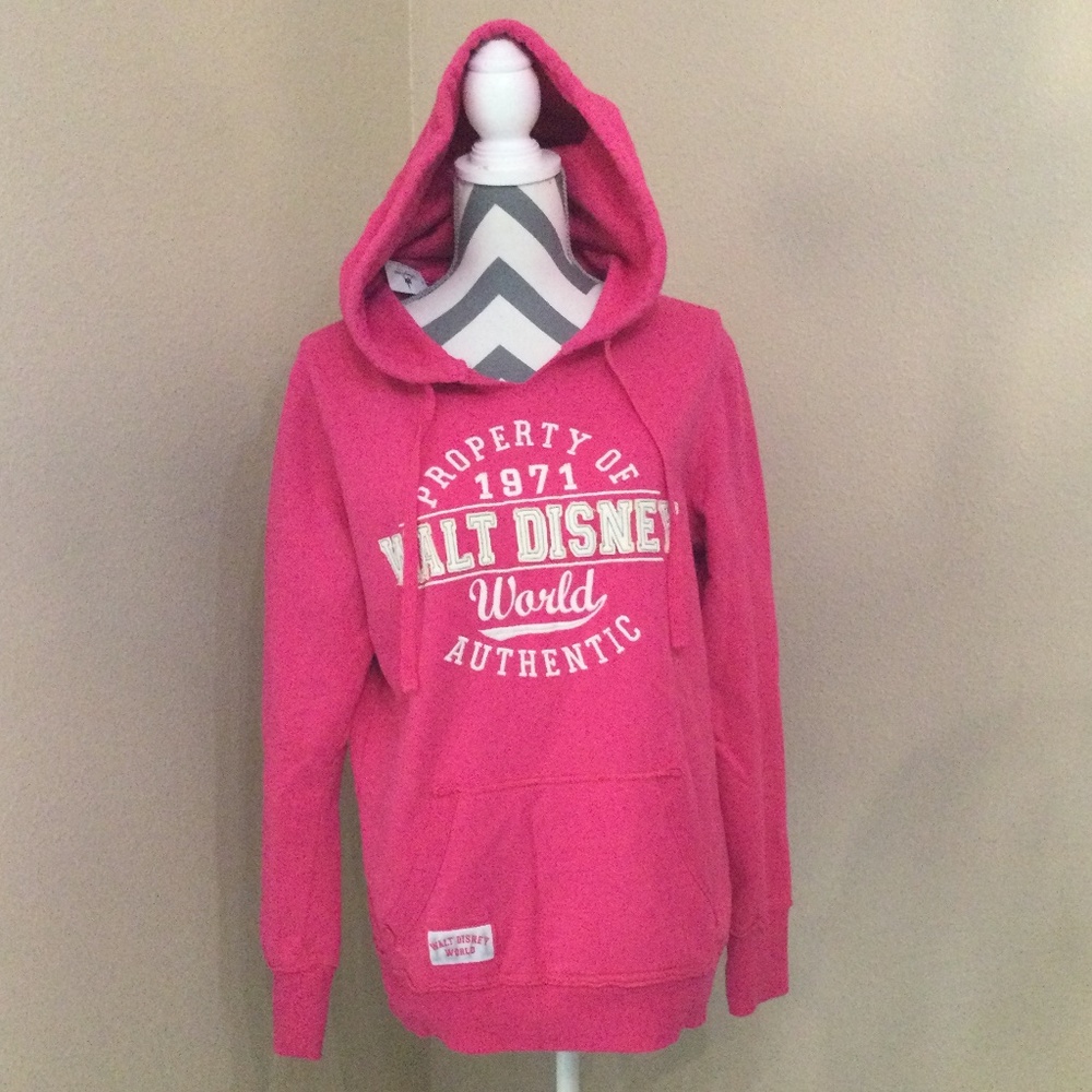 Walt Disney World Hot Pink Logo Pullover Hoodie - Size Large - NWT